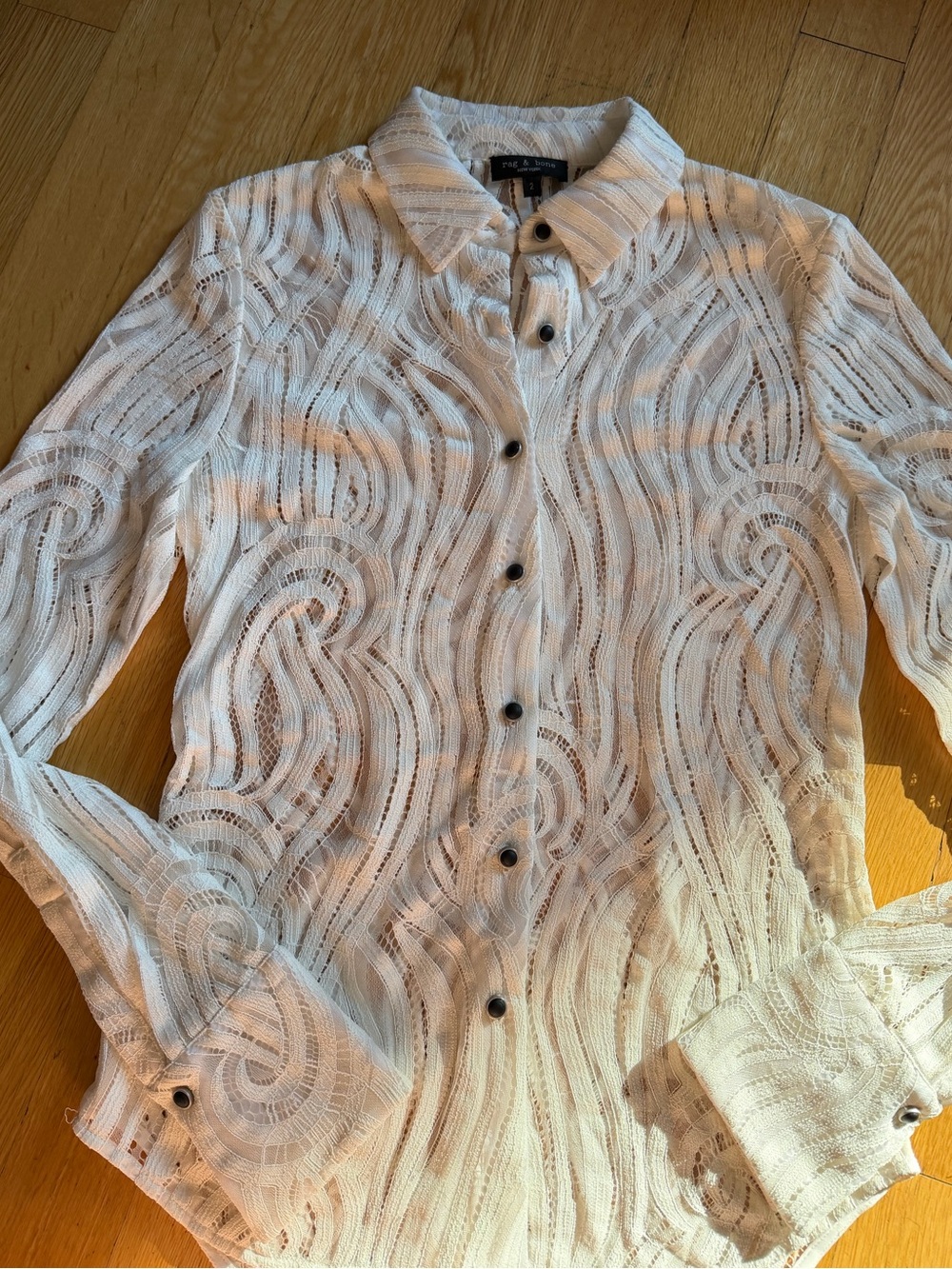 rag & bone White Lace Button-Up Shirt